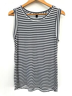 J. Crew Striped Grey & White Sleeveless Tank Top